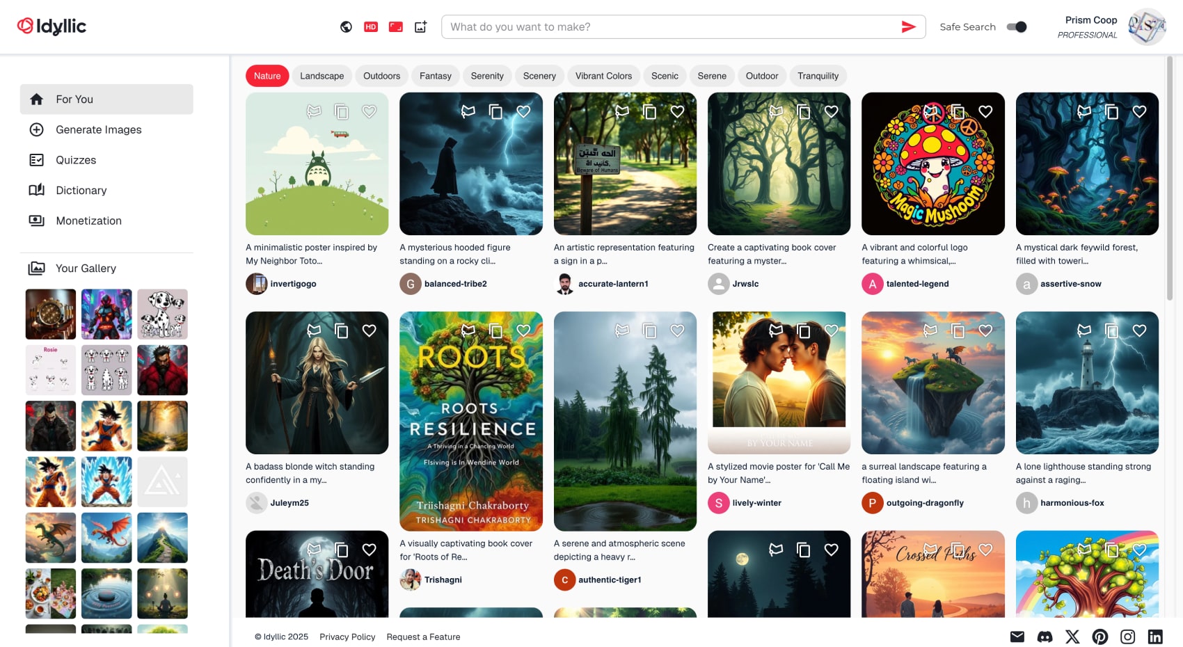 Idyllic AI Image Generator Platform